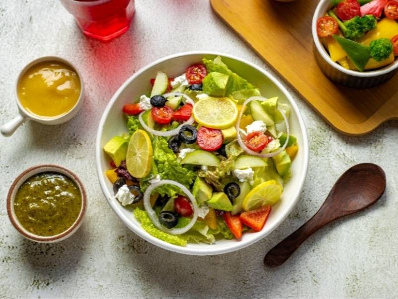 Greek Salad With Avocado & Feta Cheese